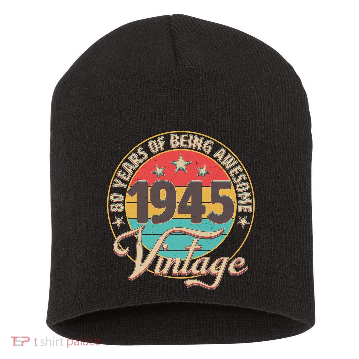 Vintage 1945 80 Years Of Being Awesome Short Acrylic Beanie