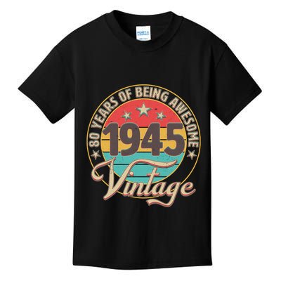 Vintage 1945 80 Years Of Being Awesome Kids T-Shirt