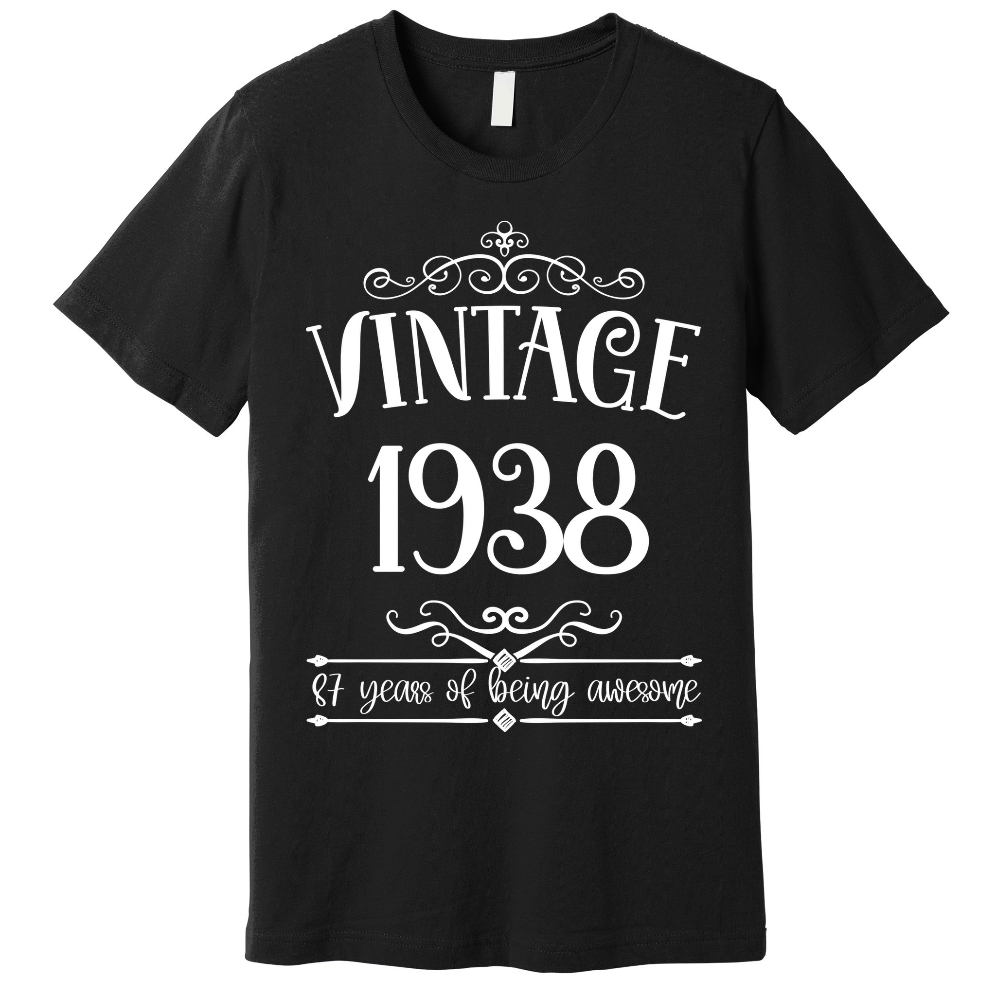 Vintage 1938 87 Years Of Being Awesome 87th Birthday Premium T-Shirt