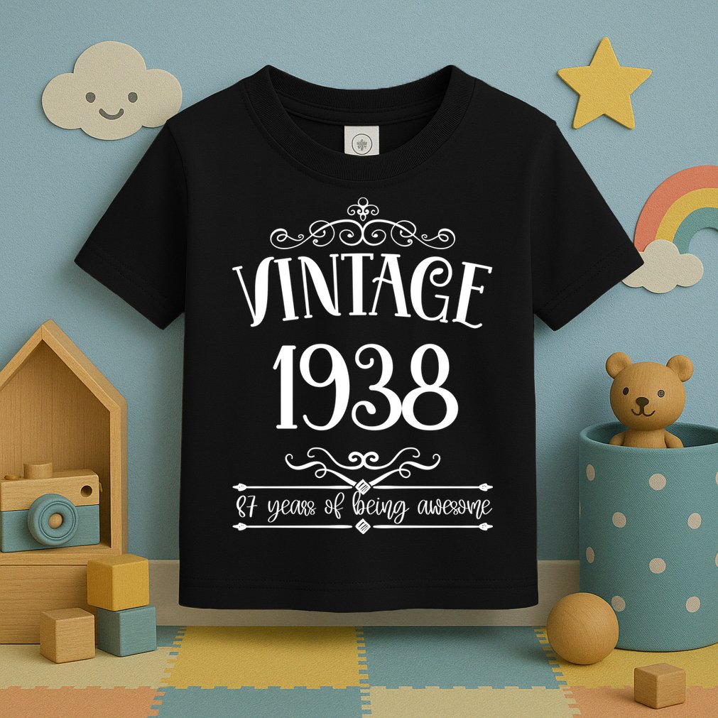 Vintage 1938 87 Years Of Being Awesome 87th Birthday Toddler T-Shirt