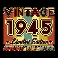 Vintage 1945 80th Birthday Limited Edition Awesome Epic Legend Bucket Hat