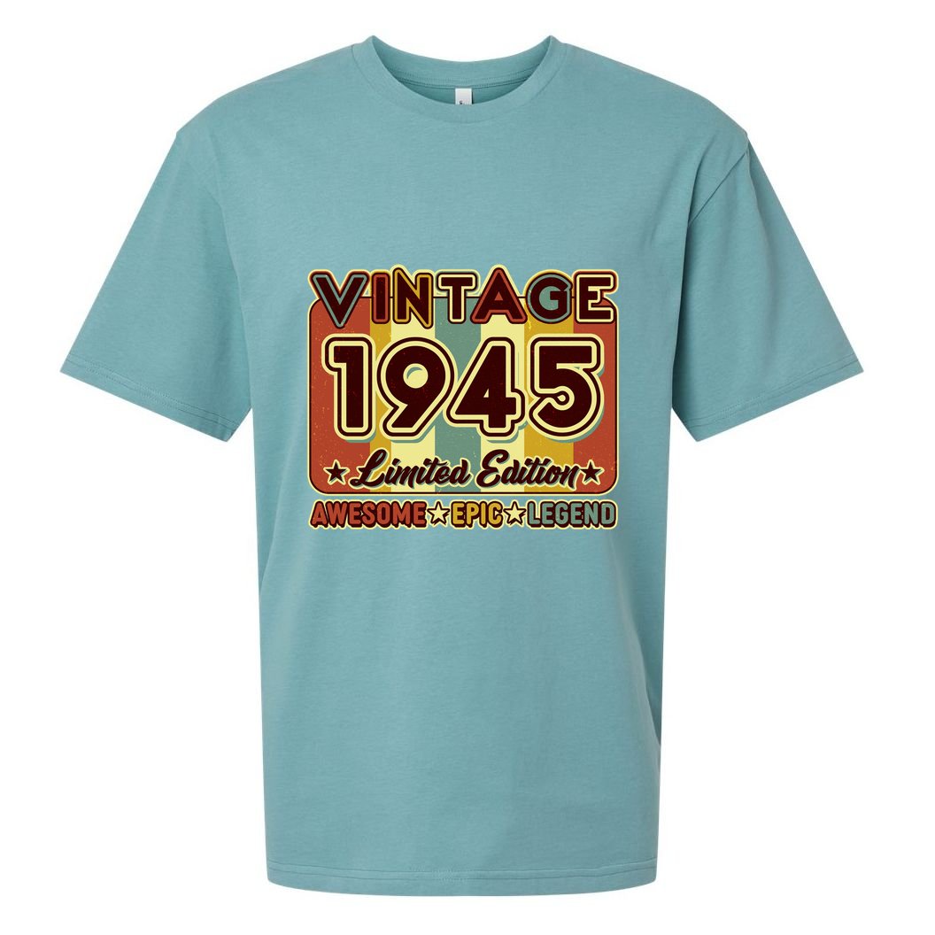 Vintage 1945 80th Birthday Limited Edition Awesome Epic Legend Sueded Cloud Jersey T-Shirt