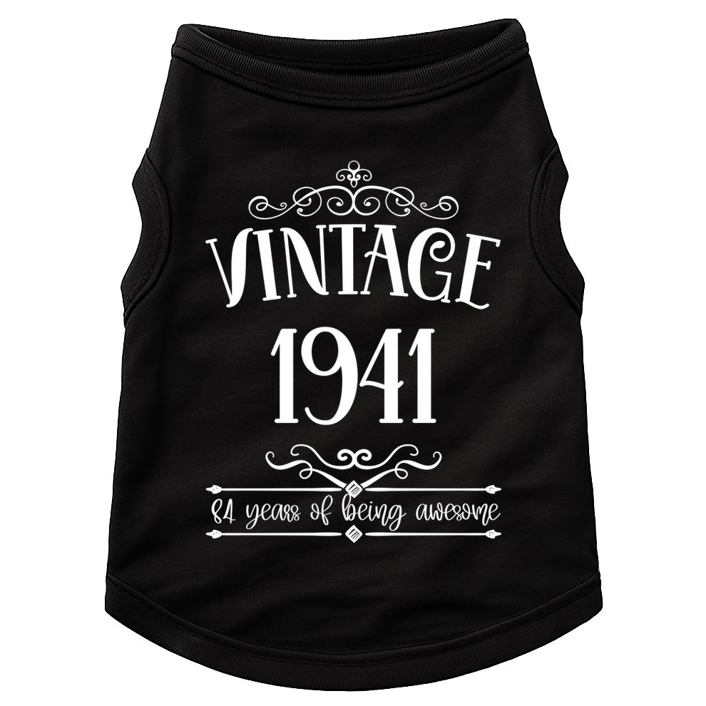 Vintage 1941 84 Years Of Being Awesome 84th Birthday Doggie Tank