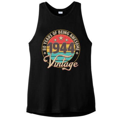 Vintage 1944 80 Years Of Being Awesome Ladies PosiCharge Tri-Blend Wicking Tank