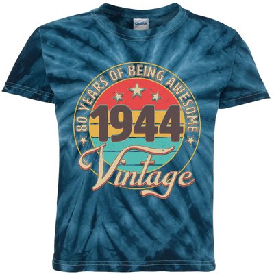 Vintage 1944 80 Years Of Being Awesome Kids Tie-Dye T-Shirt