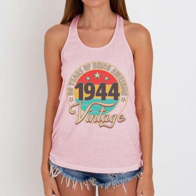 Vintage 1944 80 Years Of Being Awesome Women's Knotted Racerback Tank