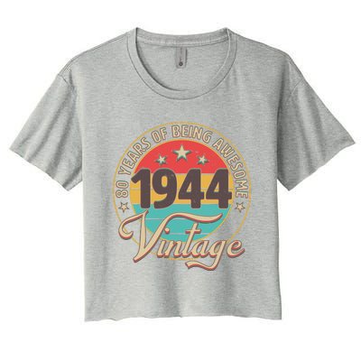 Vintage 1944 80 Years Of Being Awesome Women's Crop Top Tee