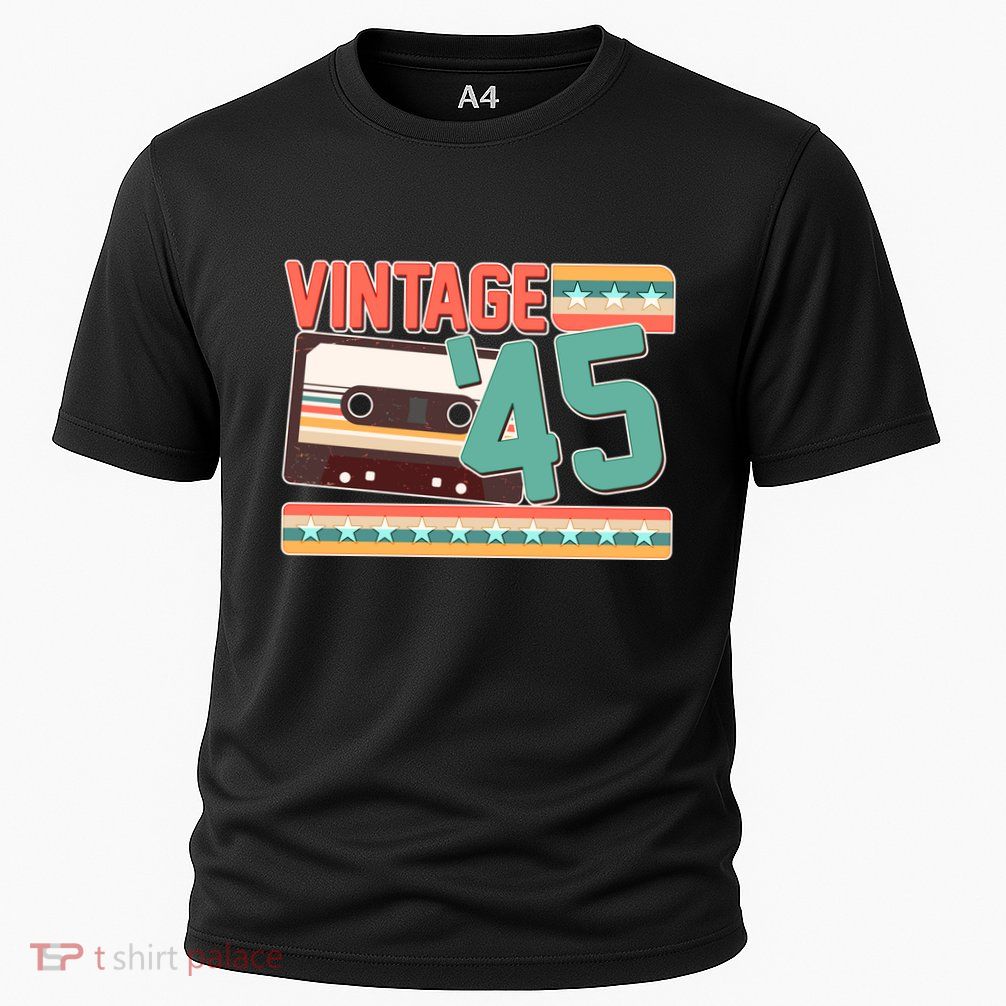 Vintage 1945 80th Birthday Cassette Tape Performance Shirt
