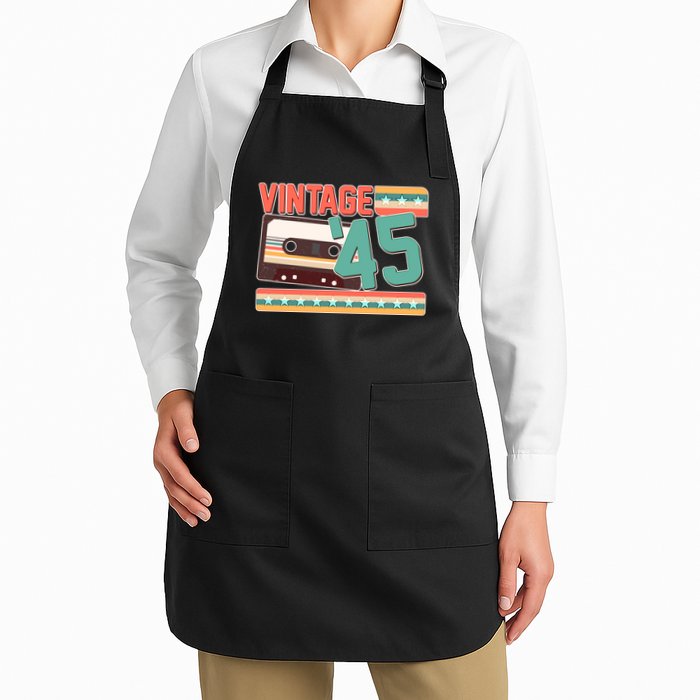 Vintage 1945 80th Birthday Cassette Tape Apron
