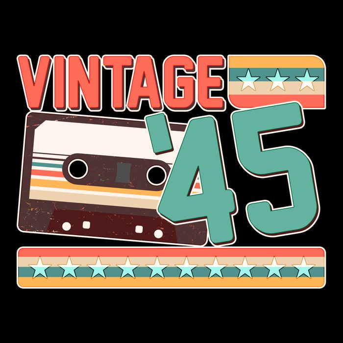 Vintage 1945 80th Birthday Cassette Tape Apron