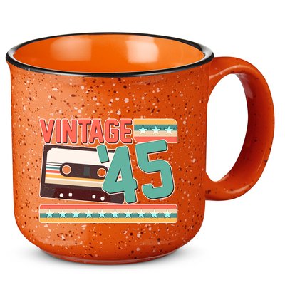 Vintage 1945 80th Birthday Cassette Tape 15oz Campfire Ceramic Mug