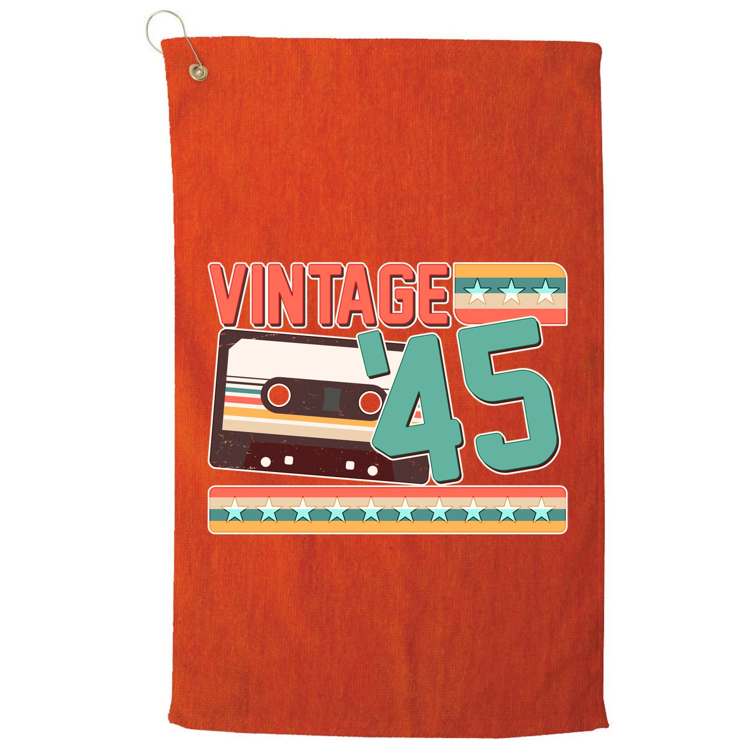 Vintage 1945 80th Birthday Cassette Tape Golf Towel