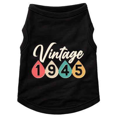 Vintage 1945 80th Birthday Retro Teardrop Design Doggie Tank
