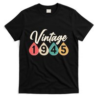 Vintage 1945 80th Birthday Retro Teardrop Design T-Shirt