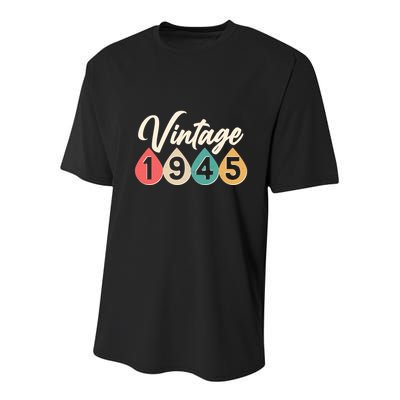 Vintage 1945 80th Birthday Retro Teardrop Design Youth Performance Sprint T-Shirt