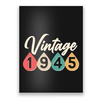 Vintage 1945 80th Birthday Retro Teardrop Design Poster