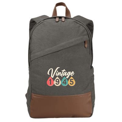 Vintage 1945 80th Birthday Retro Teardrop Design Cotton Canvas Backpack