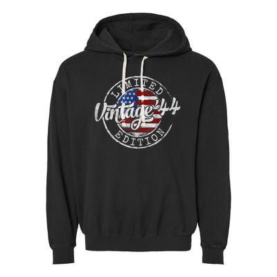 Vintage 1944 81st Birthday 81 Year Old Garment-Dyed Fleece Hoodie
