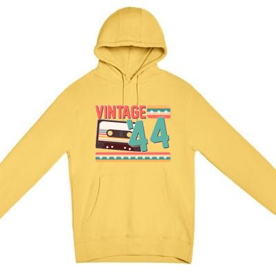 Vintage 1944 80th Birthday Cassette Tape Premium Pullover Hoodie