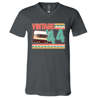 Vintage 1944 80th Birthday Cassette Tape V-Neck T-Shirt