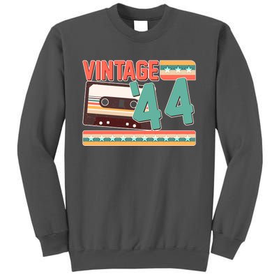 Vintage 1944 80th Birthday Cassette Tape Tall Sweatshirt