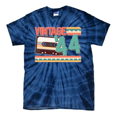 Vintage 1944 80th Birthday Cassette Tape Tie-Dye T-Shirt