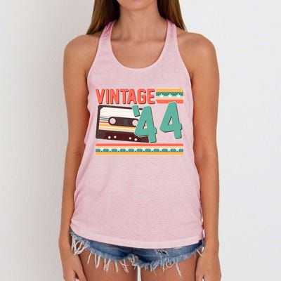 Vintage 1944 80th Birthday Cassette Tape Women's Knotted Racerback Tank