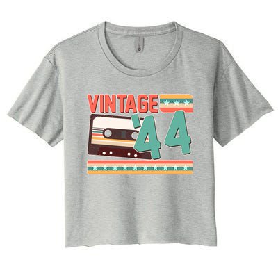 Vintage 1944 80th Birthday Cassette Tape Women's Crop Top Tee