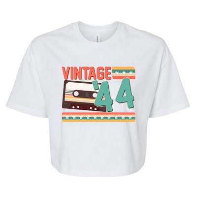 Vintage 1944 80th Birthday Cassette Tape Bella+Canvas Jersey Crop Tee