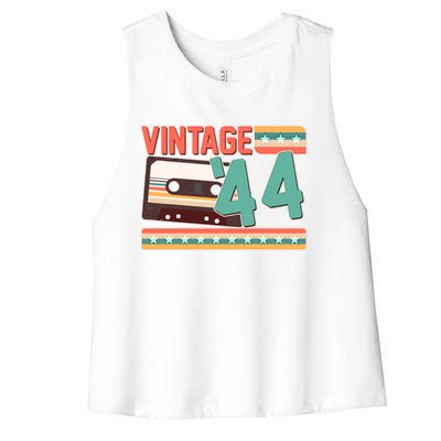 Vintage 1944 80th Birthday Cassette Tape Women's Racerback Cropped Tank