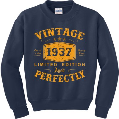 Vintage 1937 85 Birthday Gifts 85th Birthday Gifts Kids Sweatshirt