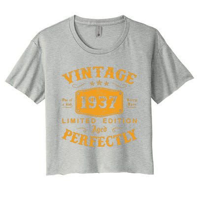 Vintage 1937 85 Birthday Gifts 85th Birthday Gifts Women's Crop Top Tee