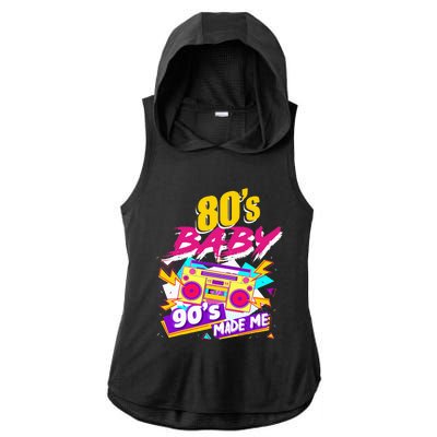 Vintage 1980s 80's Baby 90's Made Me Funny 80's Ladies PosiCharge Tri-Blend Wicking Draft Hoodie Tank