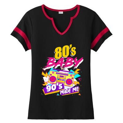 Vintage 1980s 80's Baby 90's Made Me Funny 80's Ladies Halftime Notch Neck Tee