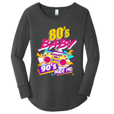 Vintage 1980s 80's Baby 90's Made Me Funny 80's Women's Perfect Tri Tunic Long Sleeve Shirt