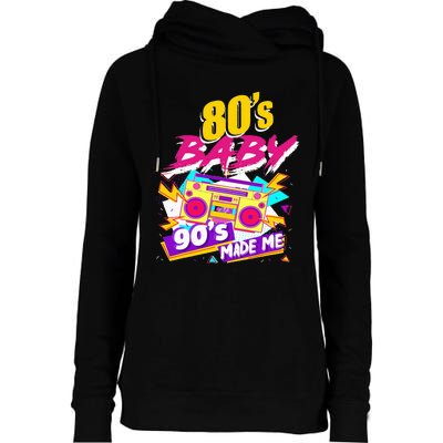 Vintage 1980s 80's Baby 90's Made Me Funny 80's Womens Funnel Neck Pullover Hood