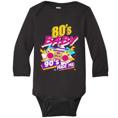 Vintage 1980s 80's Baby 90's Made Me Funny 80's Baby Long Sleeve Bodysuit