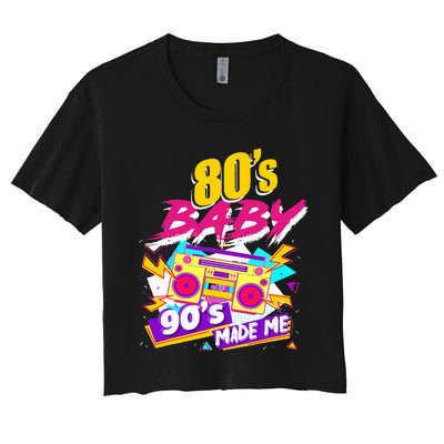 Vintage 1980s 80's Baby 90's Made Me Funny 80's Women's Crop Top Tee