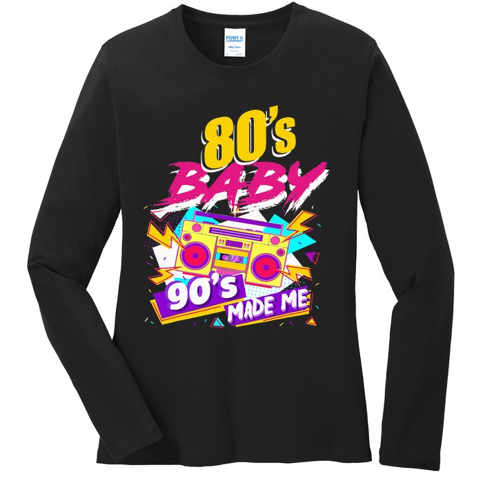 Vintage 1980s 80's Baby 90's Made Me Funny 80's Ladies Long Sleeve Shirt