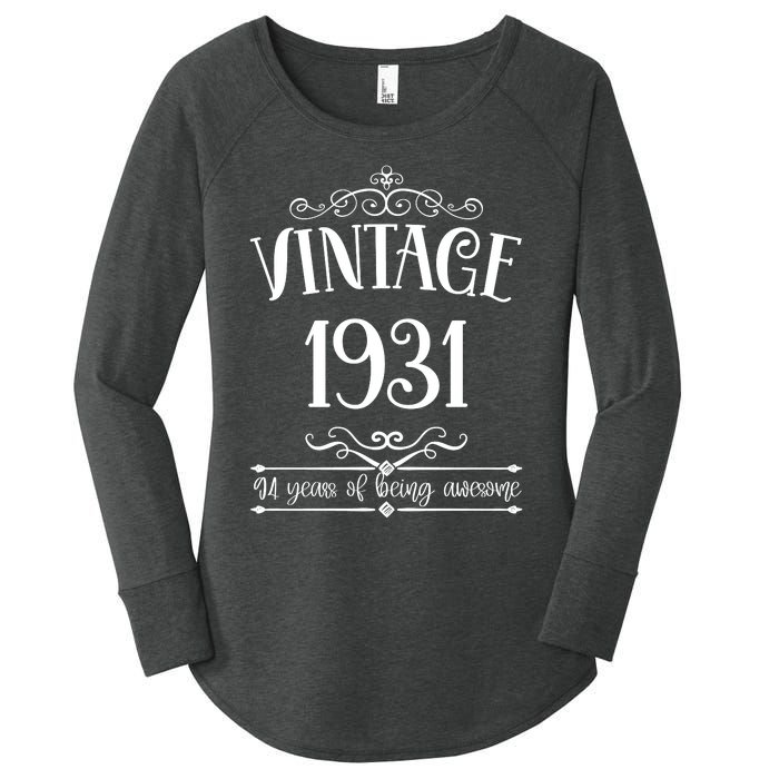 Vintage 1931 94 Years Of Being Awesome 94th Birthday Women's Perfect Tri Tunic Long Sleeve Shirt