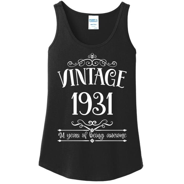 Vintage 1931 94 Years Of Being Awesome 94th Birthday Ladies Essential Tank