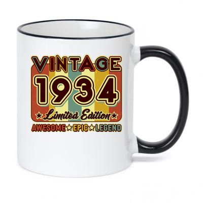 Vintage 1934 90th Birthday Limited Edition Awesome Epic Legend 11oz Black Color Changing Mug