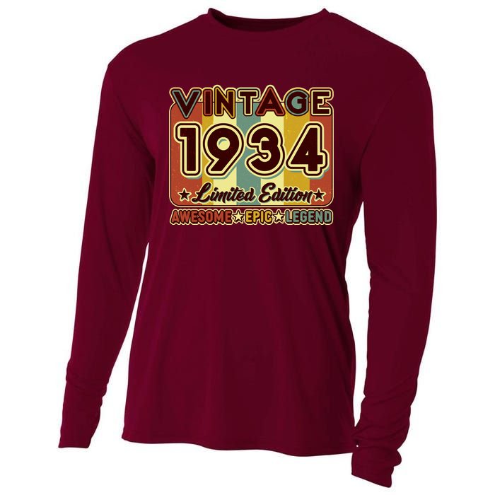 Vintage 1934 90th Birthday Limited Edition Awesome Epic Legend Cooling Performance Long Sleeve Crew