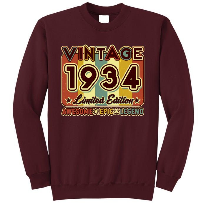 Vintage 1934 90th Birthday Limited Edition Awesome Epic Legend Tall Sweatshirt