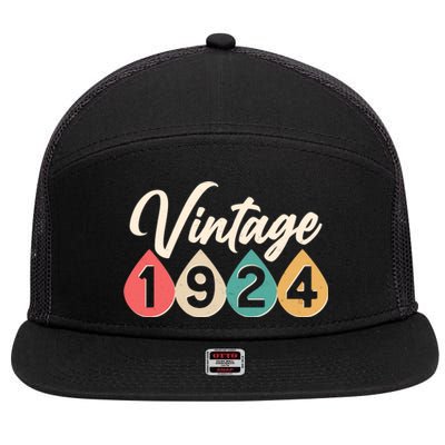 Vintage 1934 90th Birthday Retro Teardrop Design 7 Panel Mesh Trucker Snapback Hat