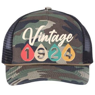 Vintage 1934 90th Birthday Retro Teardrop Design Retro Rope Trucker Hat Cap