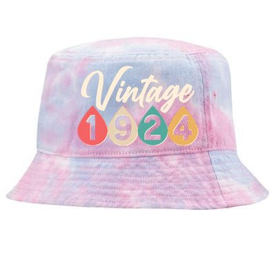 Vintage 1934 90th Birthday Retro Teardrop Design Tie-Dyed Bucket Hat