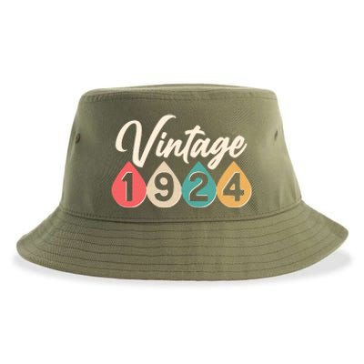 Vintage 1934 90th Birthday Retro Teardrop Design Sustainable Bucket Hat