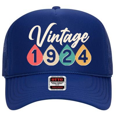 Vintage 1934 90th Birthday Retro Teardrop Design High Crown Mesh Back Trucker Hat