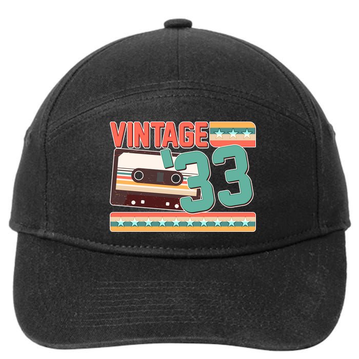 Vintage 1933 90th Birthday Cassette Tape 7-Panel Snapback Hat